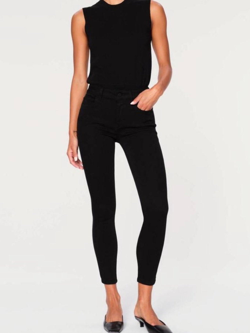 DL1961 Florence 27 Instasculpt Cropped Black Hail 26” inseam